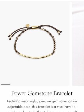 Gorjana Gold Bar Brown Pyrite Gemstone Power Bracelet